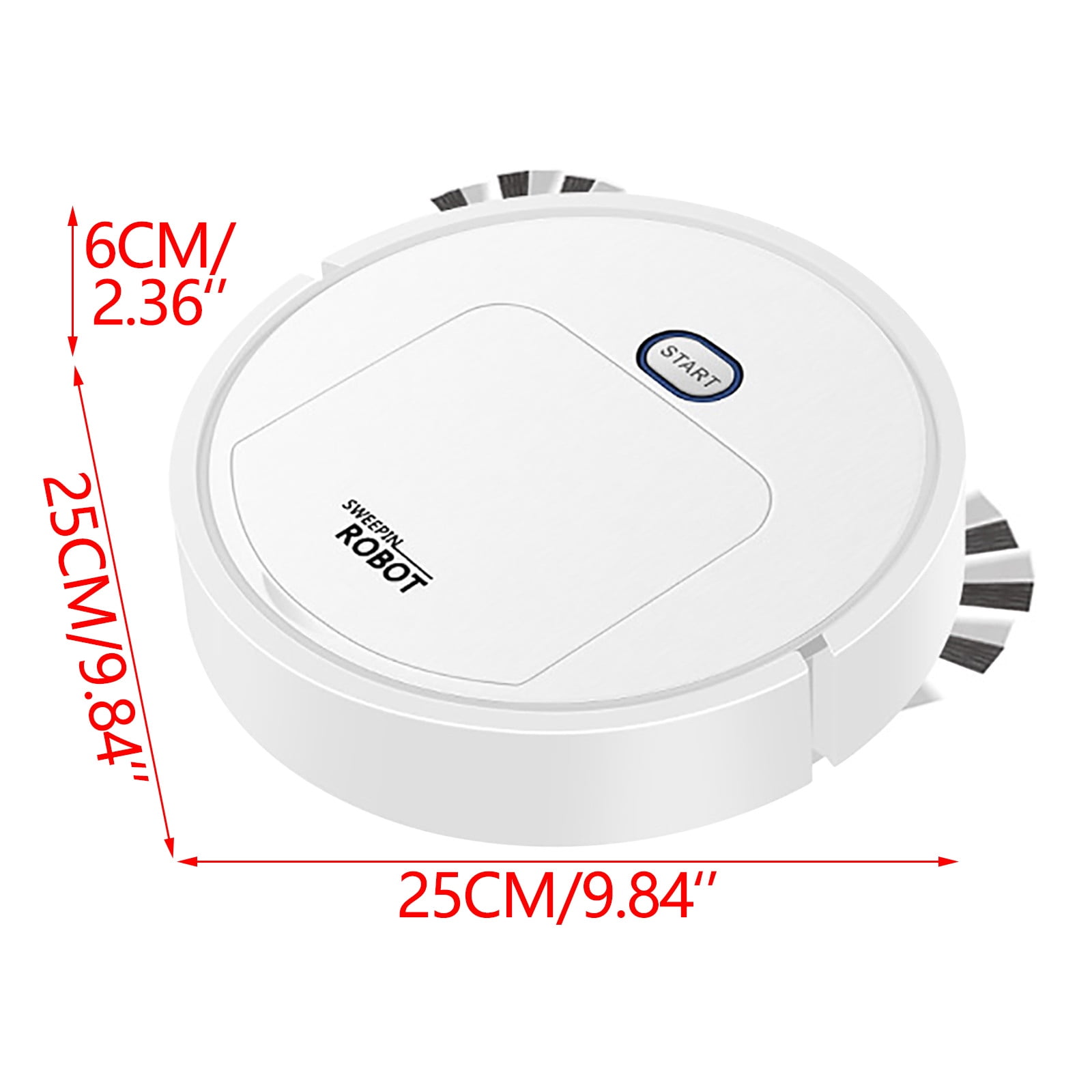 weibbin Robot Vacuum Cleaner with Suction Cleaning, 400ml Dustbin, 60min Runtime for Hard Floors and Medium-Pile Carpets, Low Noise