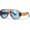 Light Brown/Blue, variant on Retro Aviator Sunglasses for Women Men Trendy 70s Big Shield Sun Glasses Thick Frame Shades