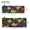thumbnail image 3 of Beige Flowers on Black Background RGB Gaming Mouse Pad Large Keyboard Mat Rubber Base 13 Light Modes, 3 of 6