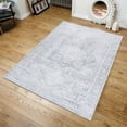 thumbnail image 1 of Tapis Moderne Lavable Gris Transitionnel 6'X9', 1 of 5