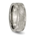 thumbnail image 4 of Auriga Fine Jewelry Titanium Sawtooth Design Flat w/Edge 8mm Band for Men Size 7, 4 of 7