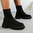 thumbnail image 4 of Women’s Knitted Sock Boots, Thick Bottom, Mid Heel, Comfortable Winter Fashion Shoes - 2026, 4 of 5