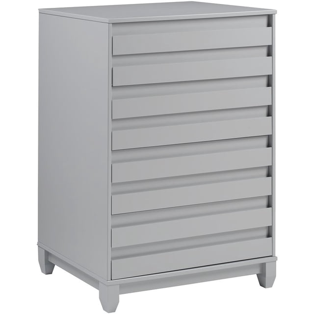 4-Drawer Solid Wood Contemporary Bedroom Chest in Gray