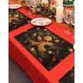 thumbnail image 4 of Christmas Placemats Set of 6 Gingerbread Man Ball Christmas Placemats for Dining Table Pine Needles Red Ribbon Table Mat Winter Holiday Home Party Kitchen Table Decorations, 4 of 6