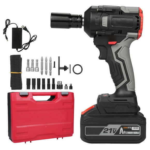 Mistaha 21V Cordless Lithium Electric Impact Wrench Set - 350N.m Household Power Tool with LED Light, Adjustable Speed & Reversible Control