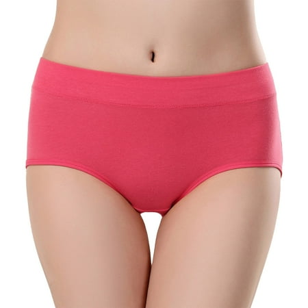 Alitao Cotton Underwear Period Underwear Plus Size Underwear Cotton Mid Waist Abdominal Seamless Panties To Lift The Buttocks Large Size Panties Seamless Underwear Womens Underwear Watermelon Red L