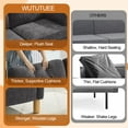 thumbnail image 5 of DOMICARE 65" Chenille Loveseat Sofa, Modern 2-Seater Couch with Armrest Pillows, Storage Pockets, Easy Assembly, Upholstered Tufted Loveseat Sofa Couches for Living Room Bedroom, Dark gray, 5 of 7