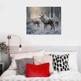 thumbnail image 4 of Nawypu  Christmas Canvas Wall Art for Holiday Decor - Winter Scene with Elks Pictures Print On Canvas HD Giclee Artwork Ready to Hang, 4 of 4