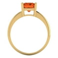 thumbnail image 4 of 2.5ct Radiant Cut Red Crystal 18k Yellow Gold Engraving Statement Bridal Wedding Solitaire Designer Ring Size 5.5, 4 of 5