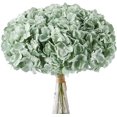 thumbnail image 1 of Morttic Sage Green Hydrangea Silk Flowers Heads 10 Pcs Full Hydrangea Flowers Artificial with Stems for Wedding Home Party Shop Baby Shower Decor, 1 of 10