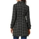 thumbnail image 3 of Abrigo de guisante de una sola botonadura INSPIRE CHIC para mujer, abrigo de invierno de cuadros, color negro, 3 of 6