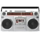 thumbnail image 1 of Riptunes Boombox Radio Cassette Player Grabador, Radio AM/FM -SW1/SW2, Transmisión Inalámbrica, Ranuras USB/Micro SD, Entrada Auxiliar, Conector para Auriculares, Convertir Casetes a USB/SD, Estilo Re, 1 of 5
