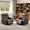 Brown3, variant on BSHTI PU Manual Recliner Chair Set of 2 – Single Sofa Recliners with Adjustable Backrest, High-Density Foam, Hardwood Frame – Comfort Lazy Chair for Living Room, Bedroom, Black