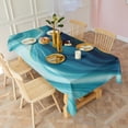thumbnail image 3 of Teal and Gold Marble Ink Swirls Pattern Rectangle Tablecloth 60"x120",Waterproof Polyester Rectangle Table Cloth, Wipeable Spillproof Polyester Tablecloth for Dining, Camping, Indoor and Outdoor, 3 of 6