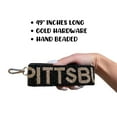 thumbnail image 4 of Lashicorn Pittsburgh Black Beaded Purse Strap Yellow Letters 49 Pro Football Stadium Approved Clear Bag Gold Hardware Sports College East Pennsylvania, 4 of 5
