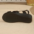 thumbnail image 4 of Miluxas Wedge Sandals for Women Dressy: Comfortable Strappy Womens Platform Sandals - Casual Summer Wedding Walking Shoes Black 6(37), 4 of 9