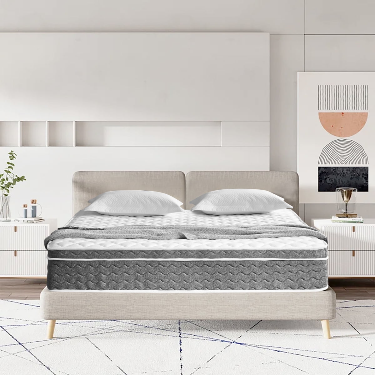 14 inch KIng Mattress[New Version], Cooling Gel Memory Foam Hybrid Mattress in a box,Medium