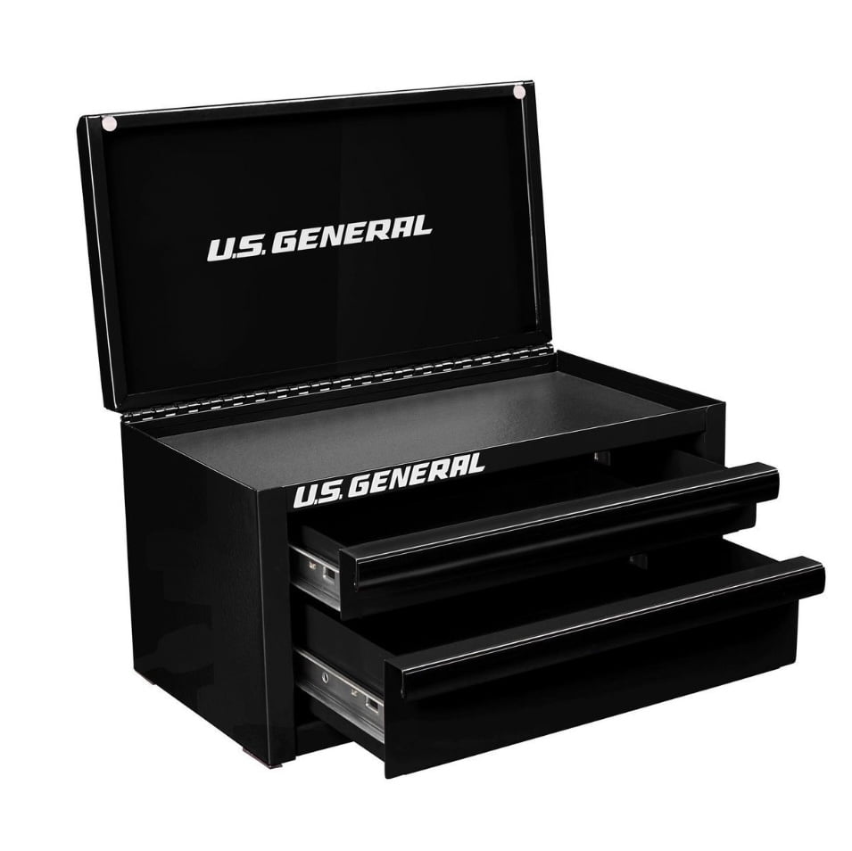 U.S. GENERAL Mini Steel Toolbox, Black