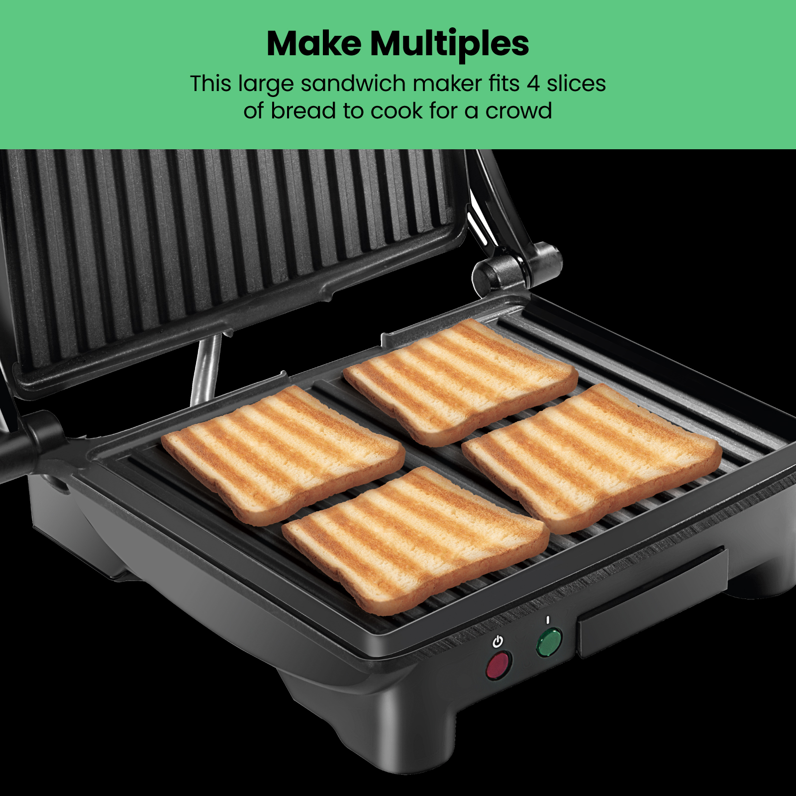 Chefman 3-in-1 Panini Press Grill Opens Flat Stainless Steel photo 5