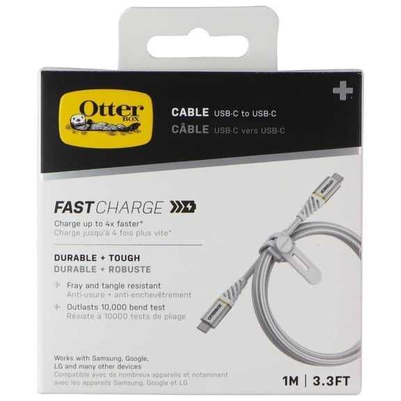 OtterBox USB-C to USB-C Fast Charge Cable 1M - White