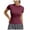 Wine, variant on Women Workout Shirts Athletic Compression Tee Yoga Gym Basic Tops Summer Short Sleeve Sports Elastic Slim-fitting Round Neck T-shirt