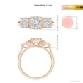 thumbnail image 4 of ANGARA Lab Grown Cushion Frame Diamond Three Stone Ring for Women in 14K Rose Gold (Size-3.5mm| Color-F-G| Clarity-VS) | April Birthstone, Anniversary, Jewelry Gift for Women | Lab-Grown Diamond Ring, 4 of 6