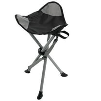Adults Travel Chair, Folding Camping Stools, Portable Tripod Chair with Adjustable Carry Strap with Steel Framefor Fishing Hunting and Traveling, Black
