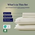 thumbnail image 5 of California Design Den Striped Queen Bed Sheets - Soft 500 Thread Count 100% Cotton Sateen 4-Piece Bed Sheets Set - Ivory, 5 of 9