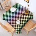 thumbnail image 2 of Gradient Color Checkered Pattern Square Tablecloth,Waterproof Square Table Cover,Wipeable Spillproof Washable Table Cover for Home Kitchen Party Decor 42"X42"(107x107cm), 2 of 6