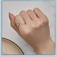 thumbnail image 3 of Pink Cherry Blossoms Open Adjustable Ring S925 Sterling Silver Hypoallergenic CZ Crystal Wedding Rings Promise Love Engagement Statement Cubic Zirconia Flower Jewelry for Women Bff, 3 of 6