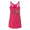 thumbnail image 3 of Peace Love Baseball Sports Tri-Blend Racerback Tank Top, Shocking Pink, Medium, 3 of 5