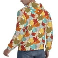 thumbnail image 3 of KLL Fall Maple Leaves Print Mens Hoodie Long Sleeve Casual Pullover Hooded Sweatshirt Fashion Drawstring Hoodies with Pocket-3X-Large, 3 of 6