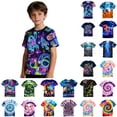 thumbnail image 2 of LRen Boys Back To School Clothes Toddler Boy Graphic Print Short Sleeve Crew Neck Tee Tops Casual School Uniform Clothes,6-7 Years, 2 of 4