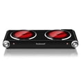 thumbnail image 2 of (2 pack) Techwood 1800W Electric Hot Plate Cooktop, 2 Burners, Stainless Steel, Infrared Heating, Knob Control, Portable & Easy to Clean, 2 of 8