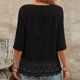 thumbnail image 5 of TaTaai Spring Top for Women Hollow Out Embroidery Short Sleeve Round Neck Casual Loose Fit Blouse French Style Fashion Shirt Lightweight Breathable for Daily Wear Gift, 5 of 7