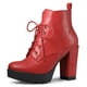 thumbnail image 1 of Botas Con Plataforma Cordón Arriba Tacón Grueso Punta Redonda Para Mujeres Rojo 39, 1 of 7