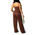thumbnail image 2 of Liacowi Women Sexy 2 Piece Outfits Jumpsuit Summer Sleeveless Cami Crop Top Wide Leg Long Pants Set, 2 of 6