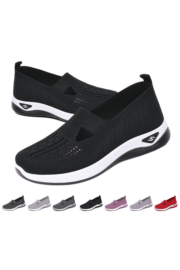 Lightweight Breathable Mesh Running Shoes Knit Comfortable Flexible Slip-On Sneakers for Women Stylish Casual Footwear for Tennis Walking & Running