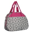 thumbnail image 2 of Fashion Print Insulated Water Resistant Round Small Lunch Cooler or Cosmetic Tote Bag Grey Twist with Pink Trim, 2 of 3