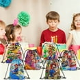 thumbnail image 4 of 12 Pcs Cartoon Print Drawstring Backpack, Lightweight Sports Sackpack for Daily Use, Travel, and Birthday Party Decorations 27x34cm, 4 of 5
