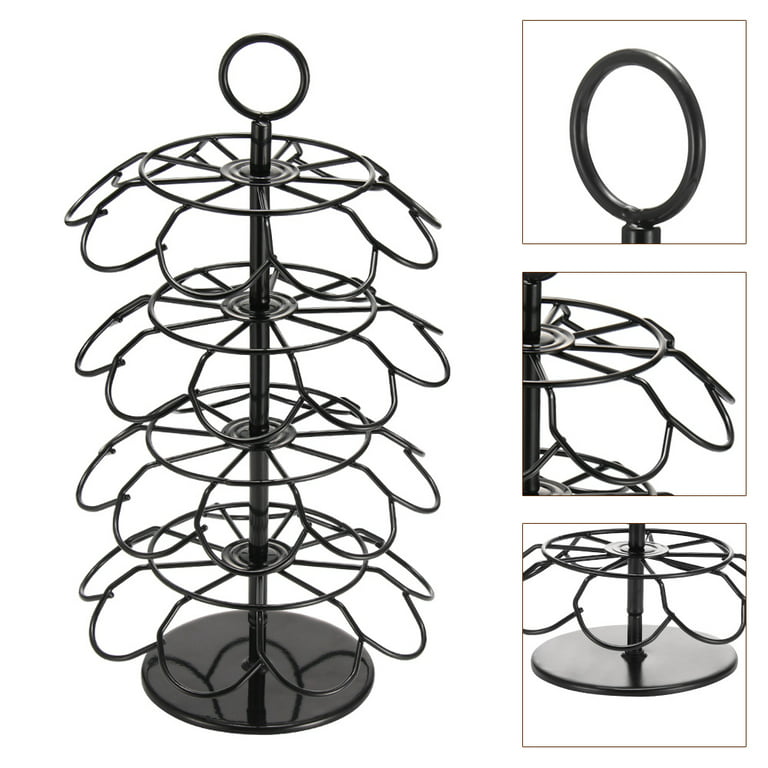 Emousport Solutions Revolving Rotating 24 Capsule Coffee Pod Holder Tower  Stand Rack k cup holder For Dolce Gusto