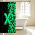 thumbnail image 3 of Manfei Modern Plaid Shower Curtain 72Wx72L,Digital Pixel Bathroom Curtain,Black Teal, 3 of 5