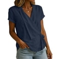 thumbnail image 5 of TGSLY Adjustable Wrap Side Tie Tops for Women Breathable Soft V Neck Short Sleeve Blouses Loose Fit Dressy Casual Solid Color T-Shirts XL, 5 of 8