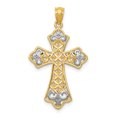 thumbnail image 1 of 14k Or Jaune Croix Filigrane Pendentif Pendentif Fantaisie Religieuse, 1 of 6