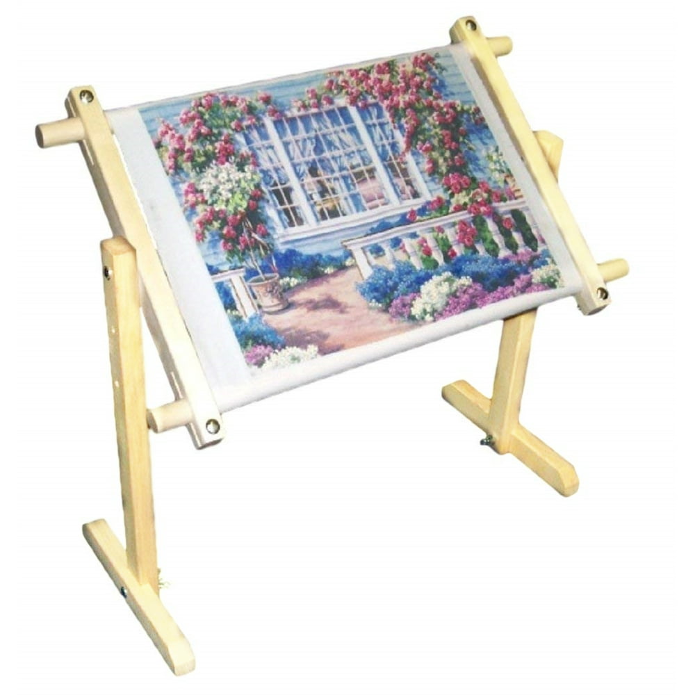 WALFRONT Needlework Table Stand, 32CT 5 Height Level Adjustable Cross