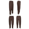 thumbnail image 4 of Timoontee Women's Medieval Renaissance Viking Pirate Retro Cosplay Costume Pants Trousers Black Solid Loose Fit Linen Drawstring Harem Pants Brown XXL, 4 of 6