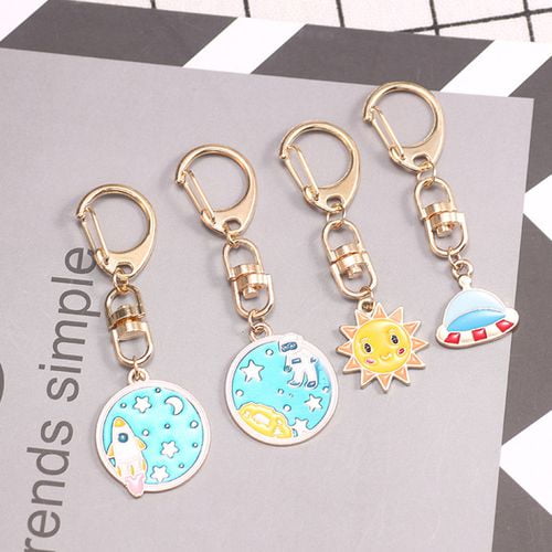 AkoaDa Astronaut Key Chains Travel Space Collection Keychain Planet Star Galaxy  Keychain Key Charm Gift for Space Lover 