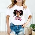 thumbnail image 2 of Curuila Kid Girls Tops Cartoon Print Crew Neck Short Sleeve Tee Summer Casual Loose T Shirt White Size 8-10 Years, 2 of 4