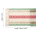thumbnail image 2 of Unique Bargains Chemin de Table avec Franges, 12'x71 Pieds Style Ferme en Coton Lin Vintage Tissé, Rouge Vert, 2 of 7