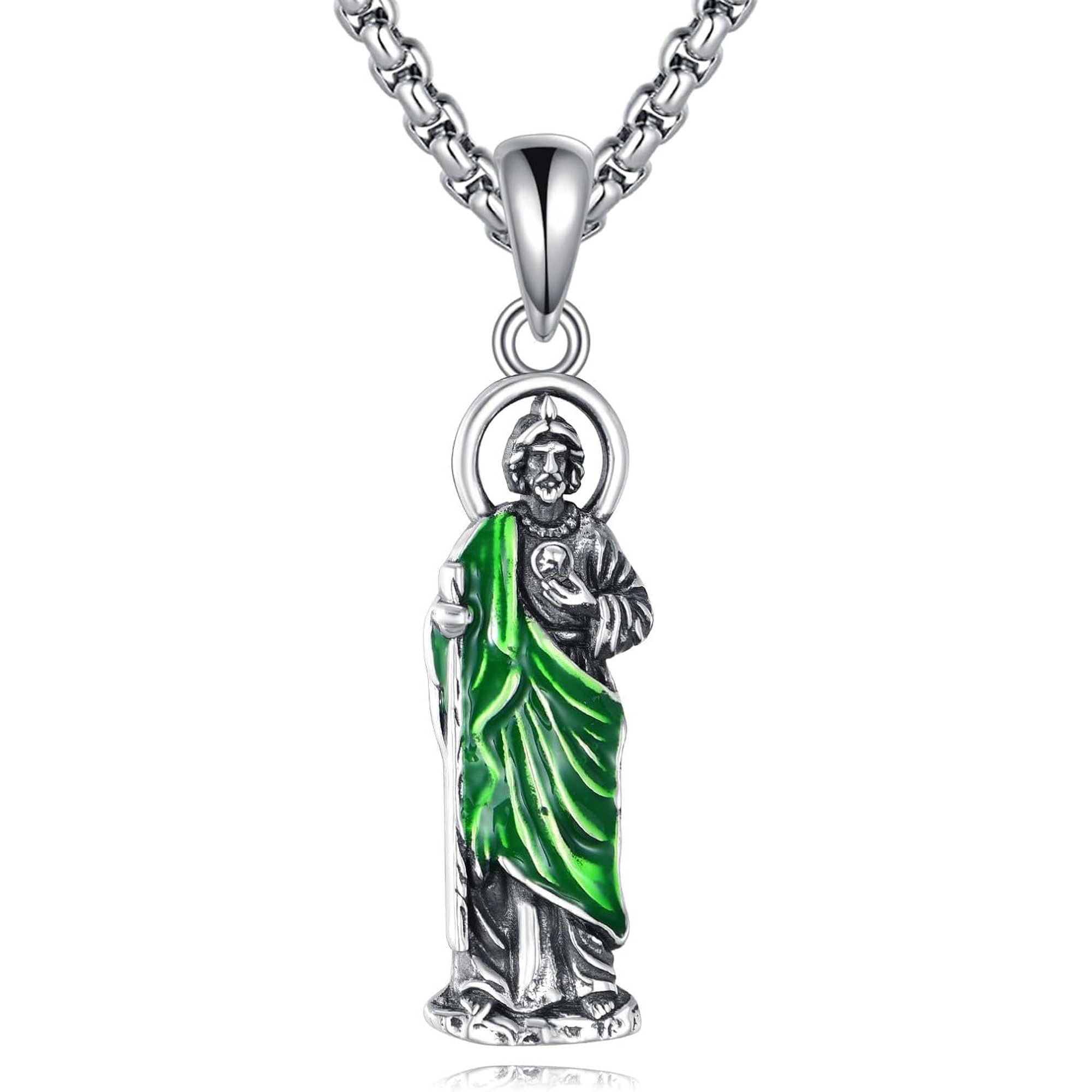 YAFIENI Saint Jude Necklace for Women Religious Protector Pendant St Jude Jewelry Gifts for Women Men